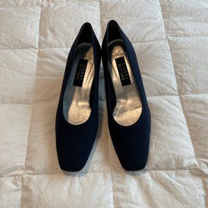 Navy Blue Fabric Block Heel Stuart Weitzman Size 9.5